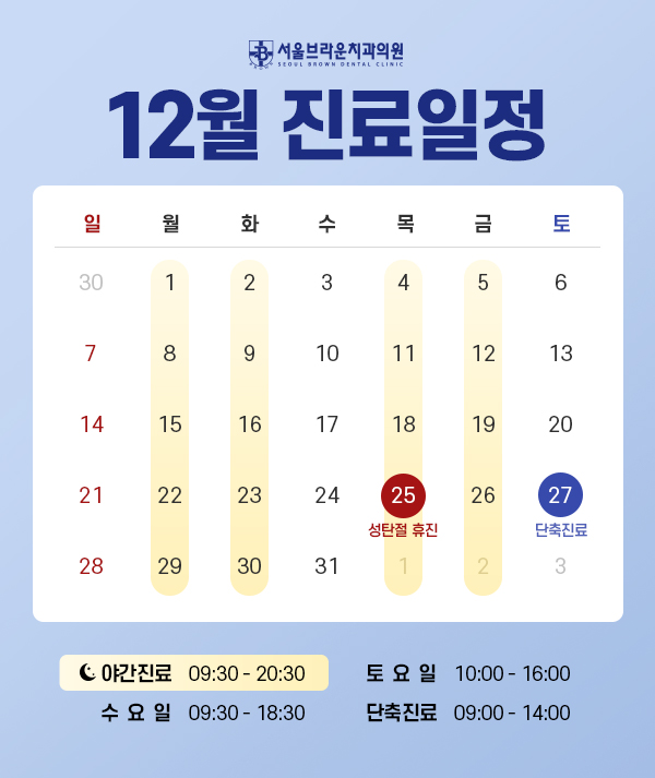 12월 진료일정