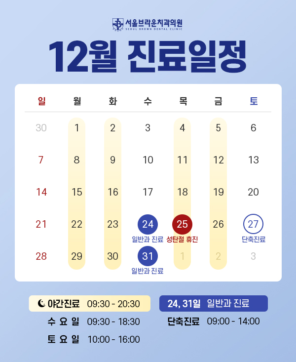 12월 진료일정