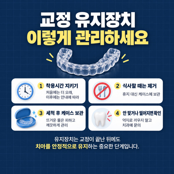 교정 유지장치 착용시간 세척 보관과 떨어지거나 맞지 않을 때 관리 방법
