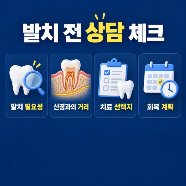 사랑니 발치 전 필요성 신경 거리 치료 선택지 회복 계획 상담 항목