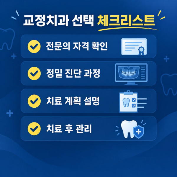 대전 교정 전문의 치과 선택 시 전문의 자격 정밀진단 치료계획과 사후관리 확인사항